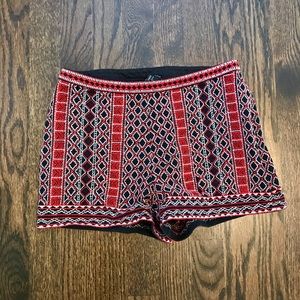 Stitched Black, Red, White Shorts